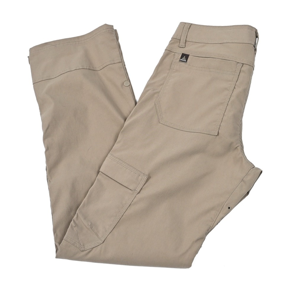 Prana Pants Mens Sx32 Stretch Zion II Beige Belted Vented Roll Tab Hiking‎ Cargo
